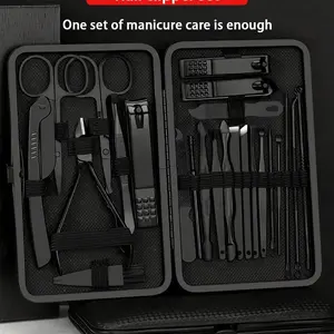 Stainless Steel Manicure & Pedicure Set, Professional Grooming Kit, Luxury Travel Case Included, Essential Nail Care Tools, Nail Clipper, Nail Trimmer, Nail File, Nail Clippers