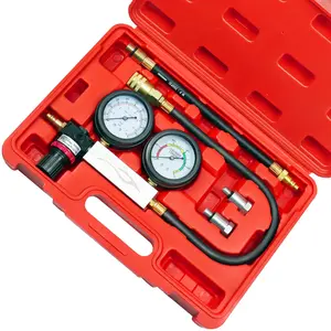 JIFETOR Cylinder Leak Down Tester Kit, Professional Dual Pressure Gauges Engine Compression Leakdown Detector Leakage Test Set for Gasoline Engine with 10 12 14mm Spark Plugs on Car Truck Motorcycle