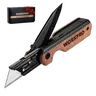 #blackfriday WORKPRO 2-in-1 Folding Knife/Utility Knife, Quick-Change Box Cutter with Belt Clip, Liner Lock, and G10 Handle, Extra 10 SK5 Blades Included