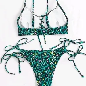Green Cheetah print swimsuit