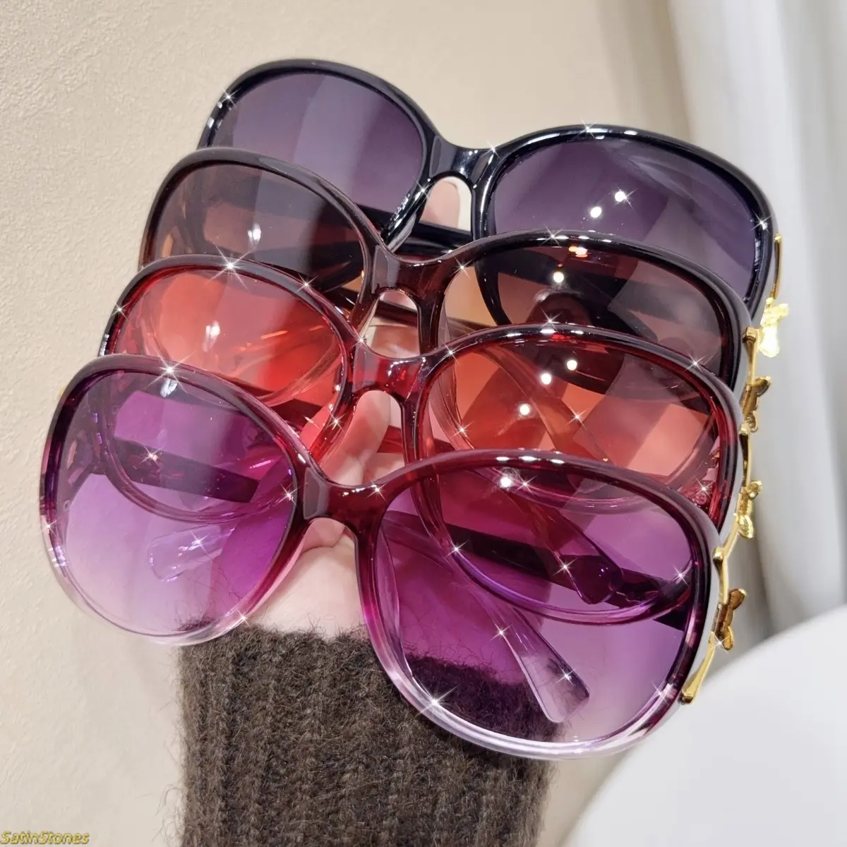 4-Pair Stylish Oversized Fox Head Glasses, Women's Style, Anti-Reflective AC Lenses, Party Glasses, Party Accessories, Unique Glasses, Fashionable Frames, Fox-Shaped Glasses, Novelty Glasses, Suitable for Makeup Enthusiasts and Party Attendees.,summervibe