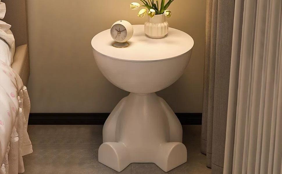 Circle Side Table Small Modern Bowl-Shaped Coffee Table Sofa End Table Nightstand for Living Room Bedroom Modern Bedside Home Decor