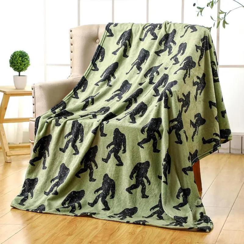 Buryeah Sasquatch Bigfoot Flannel Throw Blanket  Unique Funny Gift for Bigfoot Lovers