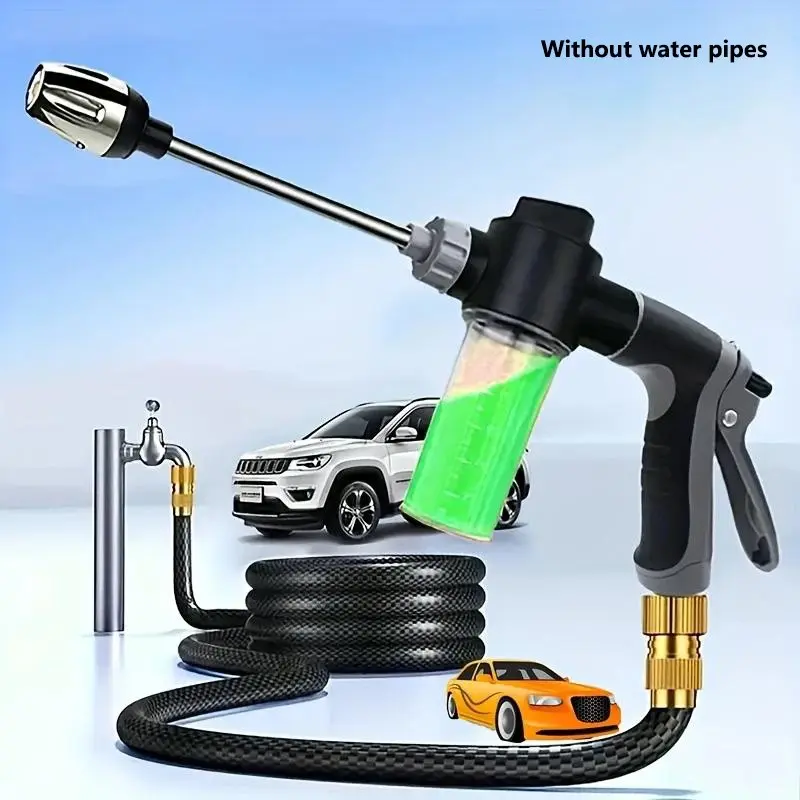 Foam Spray Gun for Car Wash, Durable Plastic Long Handle, Ideal for Cars Trucks Suvs, Outdoor Garden Cleaning Tools, Car Wash Accessory