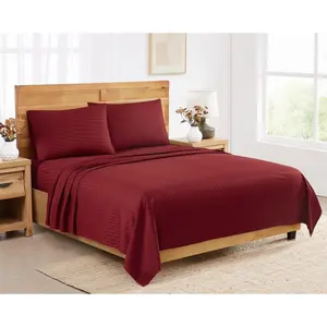 Royal Velvet Signature Dobby Stripe 4 Piece King Sheet Set