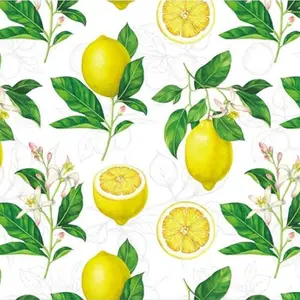 2D flat printing, 2-piece/4-piece/6-piece/8-piece lemon placemats, summer table mats, yellow lemon water themed placemats, washable rural holiday table decorations suitable for indoor and outdoor parties, kitchen dining
