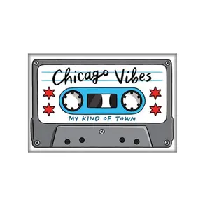 Chicago Vibes Cassette Tape Magnet - Decorative Magnetic Tape for Home Decor and Entertainment
