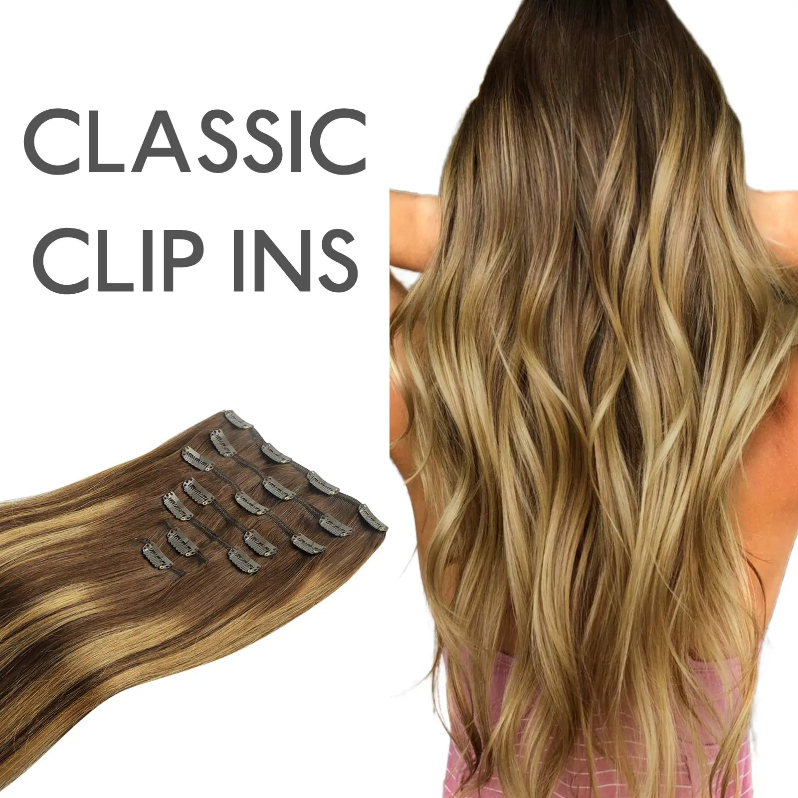 #4/27/4 Balayage Chocolate Brown to Caramel Blonde