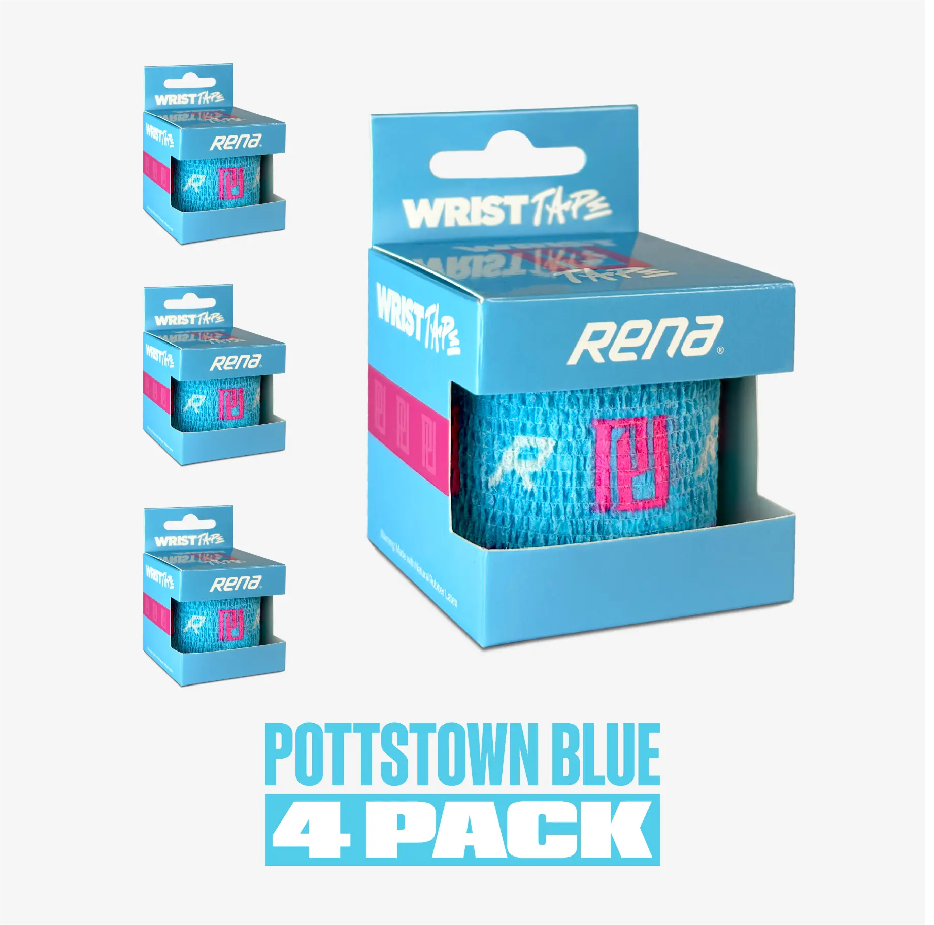 Pottstown Blue Wrist Tape (4 Pack), Baseball Wrist Tape, Athletic Tape, Baseball Accessories & Gear