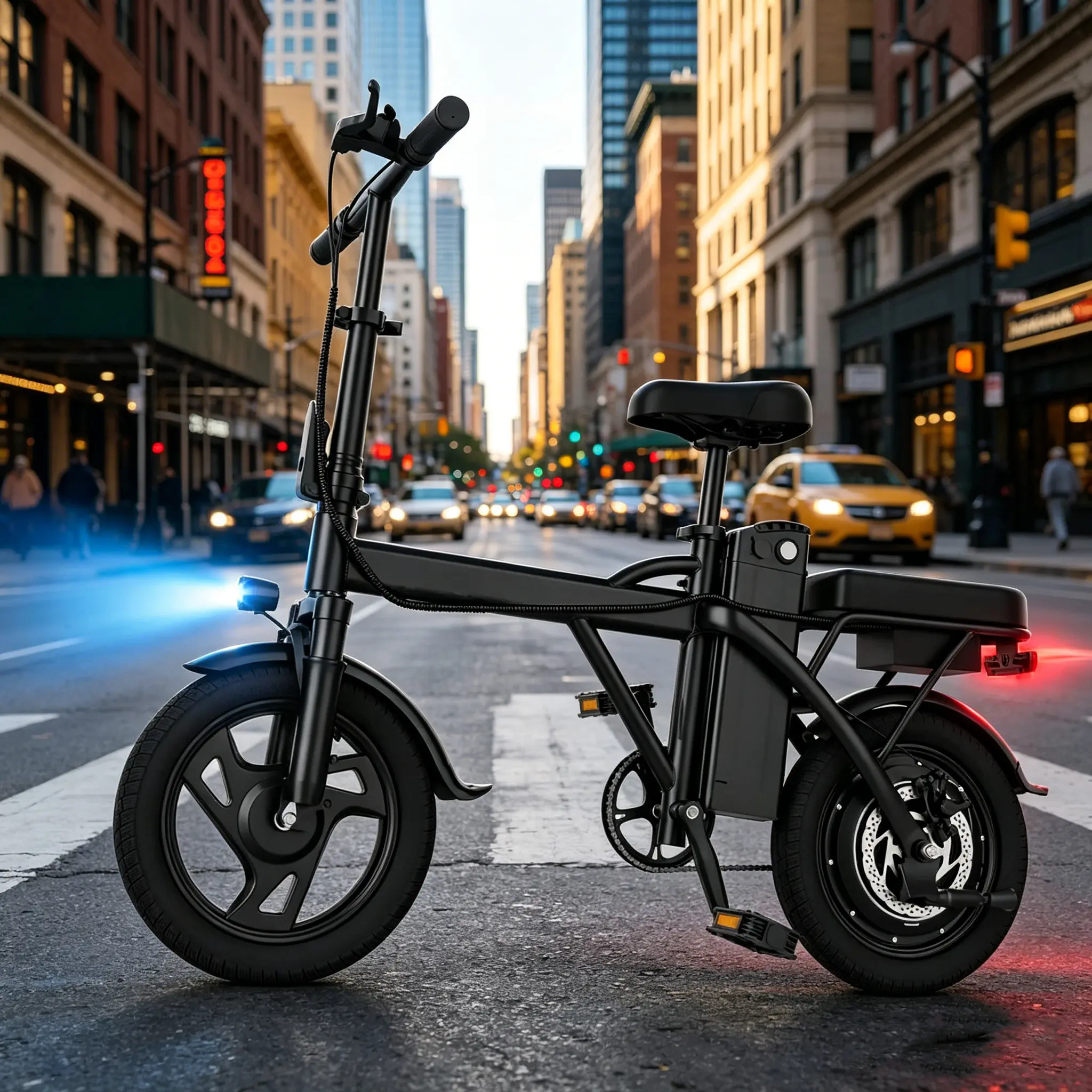 2026 New Upgraded 14" Lightweight Foldable Mini Ebike - 500W Motor, Pure Aluminum Frame, 22 mph Top Speed, 40 mi Range, E-Assist, Ebike Controller, Space-Saving, Smooth Hill Climbing, Ideal for Campus Commute & Grocery Runs, Foldable Bike