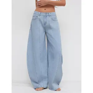 Cider Denim Low Rise Pocket Barrel-leg Jeans