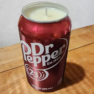 Dr. Pepper Soda Can Candle