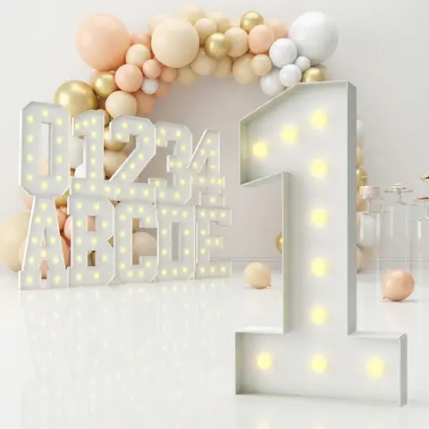 3FT Marquee Numbers & Letters 0-9 & A-Z, DIY Assembly, 3FT/36in LED Warm Light Up Mosaic Paper Foam Numbers & Letters for First Birthday Party Birthdays Graduation Party Anniversary Wedding Proposal Baby Shower 1 year Party #DealsForYouDays