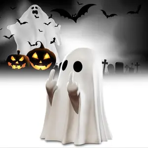 Spooktacular Ghost Design Ornament - Cute & Funny Halloween Decoration, Home Party Decorations, Party Decoration, Home Decor Ornaments for Indoor & Porch Decor, Perfect for Gifting! Halloween Spooky Resin Sculpture - Make Your Friends Scream with Joy!