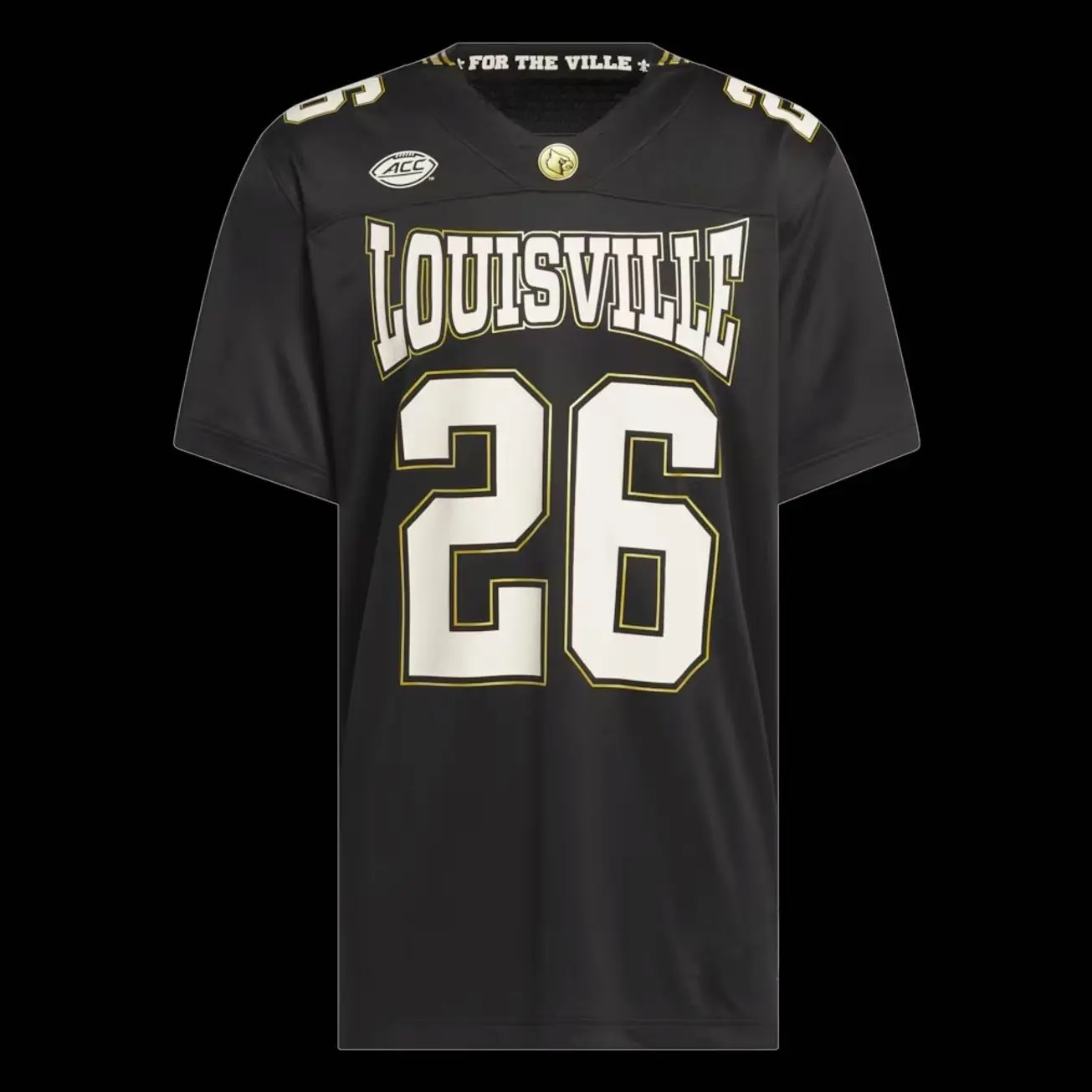 Unisex Football College #26 Louisville Cardinals For the Ville Premier Strategy Jersey - Black