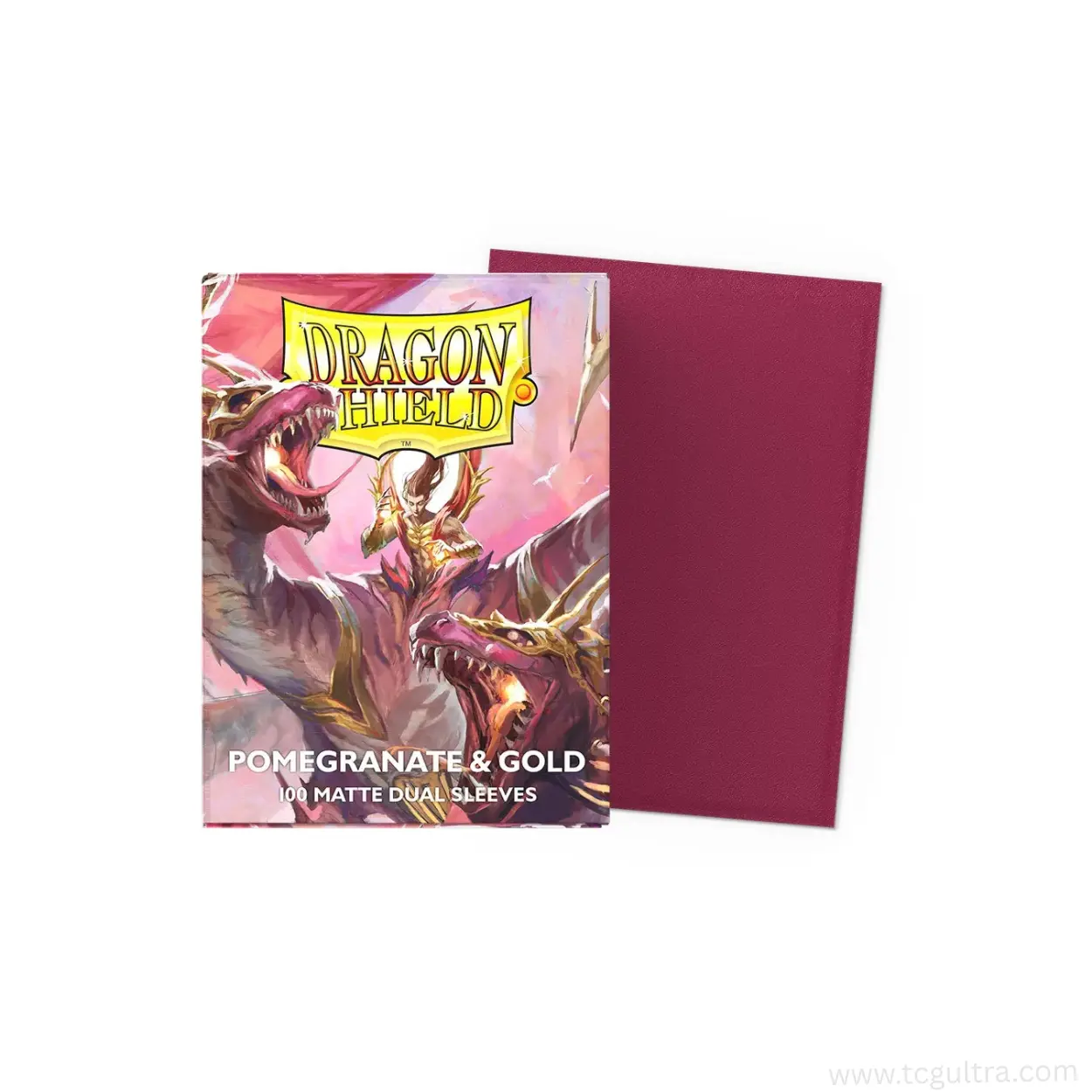 Dragon Shield Matte Dual Pomegranate & Gold Trading Card Sleeves - 100 Card Sleeves, Acid-Free Polypropylene for Collectors