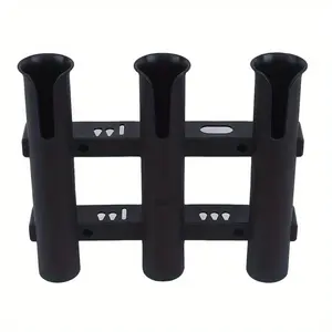 Secure Your Fishing Rods with our Three-Tube Plastic Holder - Perfect for Boats and Kayaks!