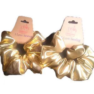 I Love Sewing Gold Sister's Scrunchie - Fashion Accessory for Sewing Enthusiasts