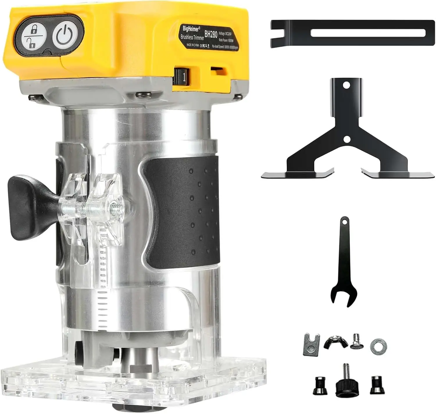 Brushless Wood Router for DEWALT 20V Battery, 5-Speed 30,000 RPM Trimmer