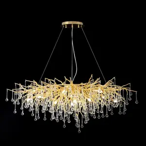 13-Light Modern Tree Branch Crystal Chandelier for Dining Room
