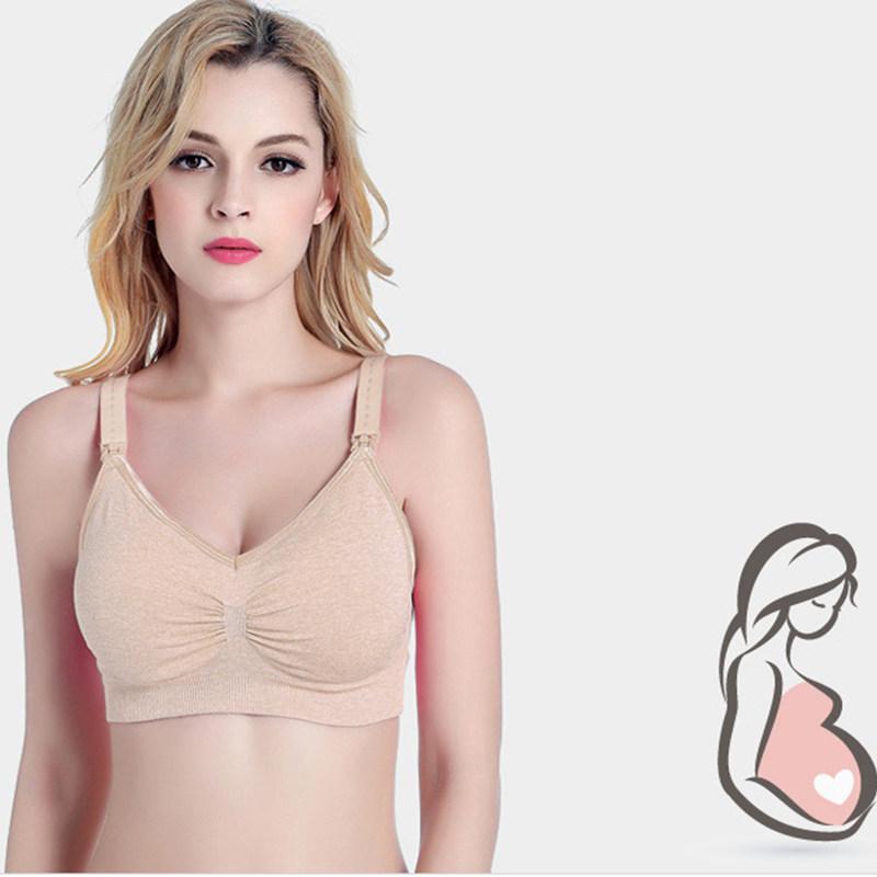 Comfortable Front-Opening Wireless Nursing Bra for Moms