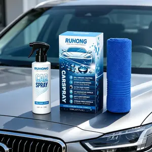 Nano Ceramic Car Coating Spray Hydrophobic High Gloss Paint Coating Car Polish Spray Quick Nano Shine Scratch Resistant Auto Detailing Car Stuff Dust Proof 150ML Pack with Microfiber Car Wash Towel