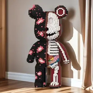 5750 Piece Skull Bear DIY Building Block Model, Creative Educational Toys for Youth and Adults, Home Decoration, Birthday Gift, Christmas Gift