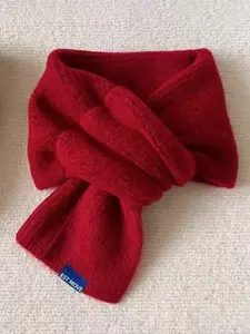 Fashion Simple Short Plain Knitted Scarf, Cross Neck Warmer, Autumn Winter Warmth, Casual Style, Perfect for Daily Wear