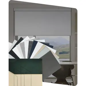 Motorized Blinds with Remote, Blackout Smart Blinds with Remote Electric Window Shades Work with Alexa Roller Window Shades, Fabric Sample (Multicolor)