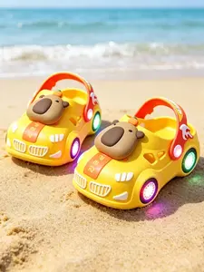Summer Kids Capybara Car Glowing Slippers, Soft Sole Cool Sandals, Unisex Anti-Slip Cartoon Pattern, PVC Material, Less Than Ankle Height