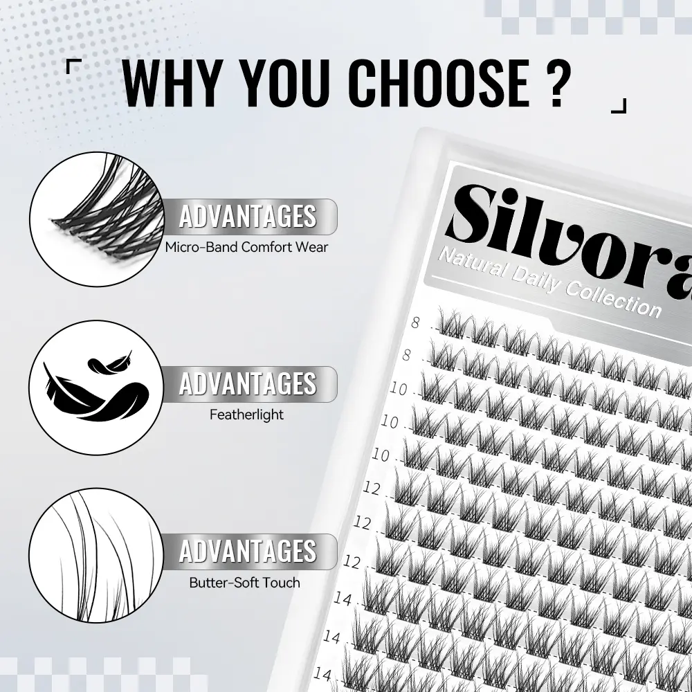 Silvora | AiryCute Velour Luxe Collection Upgrade Lashes Ultra-Dense Waterproof Long-Lasting | Venus Natural Daily Beginner-Friendly DIY Lashes Trendy Must-Have Clusters Silvora | AiryCute Velour Luxe Collection Upgrade Lashes Ultra-Dense Waterproof Long-Lasting | Venus Natural Daily Beginner-Friendly DIY Lashes Trendy Must-Have Clusters