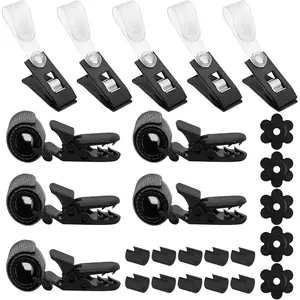 25Pcs Garden Flag Stoppers & Clips Kit, All-Season Heavy-Duty Plastic & Rubber Windproof Clips Hardware Accessories for Outdoor Flags, Small Banners, Curtains