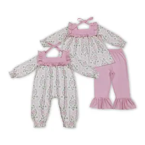 Fall  Vibes Pumpkin Pink Matching Set Toddlers Clothing Cute Gilrs Clothes Romper Cozy Costume