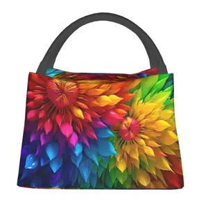 Lunch bag for men and women, reusable hand-held insulation bag,colorful sunflower pattern, is an essential item for outdoor camping and daily commuting. It is made of safe and durable insulation material, with a portable and stylish design