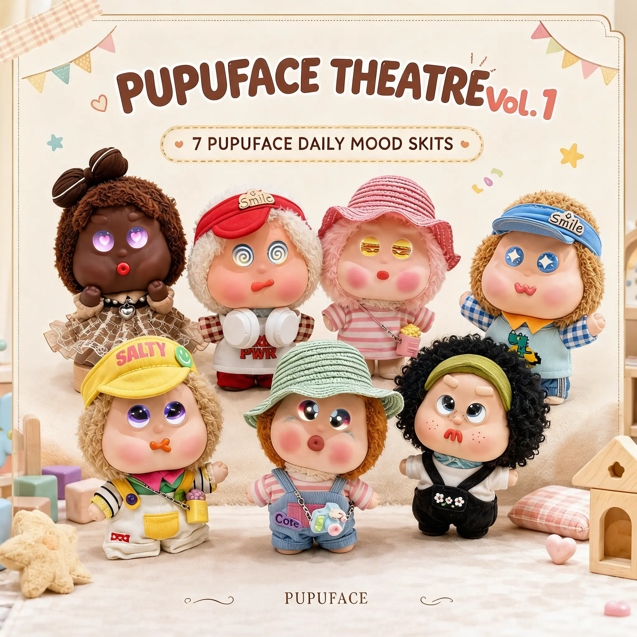 7 Styles AI Talking Dolls, Squishy Pinch Silicone Face Stress Relief Dress-Up Collectibles