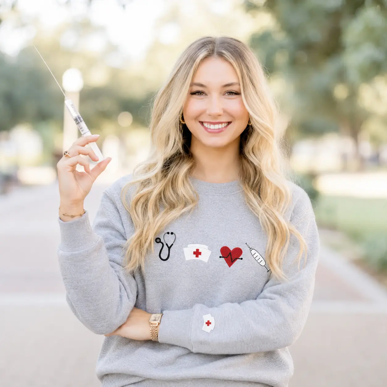 Nurse Embroidered Sweatshirt, Nursing Student Crewneck, Trendy Nurse Gift, Gift for Nurse