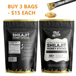 True Nutra Pure Himalayan Shilajit Honey Sticks with Raw Organic Honey Fulvic Acid: Enhances mineral absorption, 85+ Essential Minerals, Lab-Tested for Purity, Long-Lasting, Fast-Absorbing - 10 Sticks