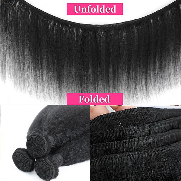 BINF Kinky Straight Bundles Human Hair 1/3/4 Bundles Brazilian Unprocessed Virgin Kinky Straight Hair Extensions Natural Black Color BINF Kinky Straight Bundles Human Hair 1/3/4 Bundles Brazilian Unprocessed Virgin Kinky Straight Hair Extensions Natural Black Color