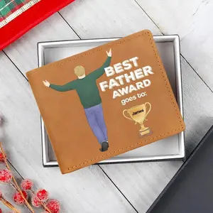 Dad Custom Leather Wallet - Best Father Award