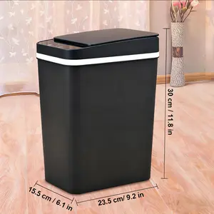 【1M+ Sold!】 Black Automatic Touchless Trash Can, Requires 2 AA batteries (not provided) summervibes 【1M+ Sold!】 Black Automatic Touchless Trash Can, Requires 2 AA batteries (not provided) summervibes