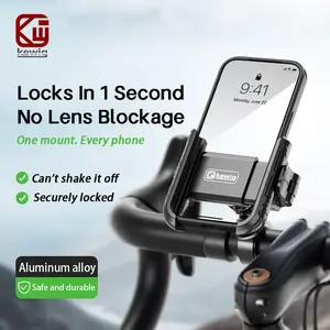 KEWIG M29  Bike Phone Mount, Aluminum Anti-Theft Handlebar Cell Phone Holder, 360° Rotation, One-Hand Quick Lock/Release for 5.2-7.2" iPhone & Android, Fits Bicycle, Scooter.phone holder for car car phone mount Motorcycle Accessories Motorcycle Stand