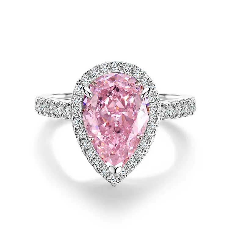 Loveden Pear Shaped Engagement Ring For Women Wedding s925 Sterling Silver Luxury Lavender Purple High Carbon Diamond Ring Daily Fashion Jewelry Girls Birthday Gift LD.