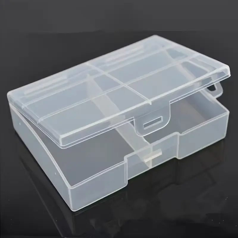 Transparent Plastic Battery Storage Box for Aa/aaa Batteries, Durable with Safety Compartments, Space-Saving Design for Home Office Travel