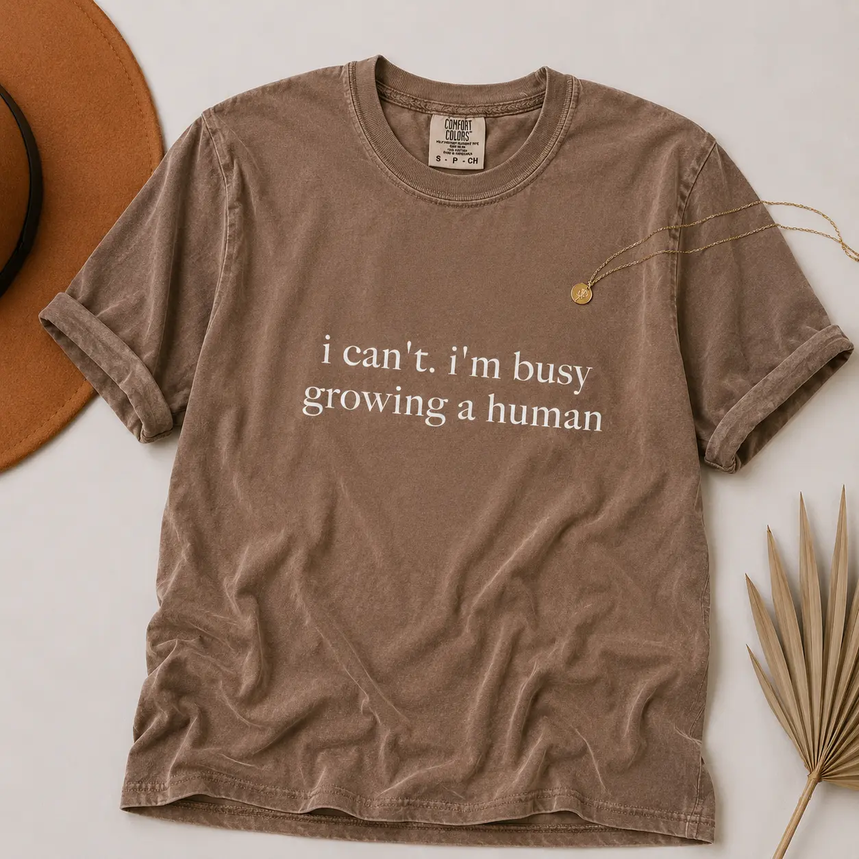 Comfort Colors I Can't I'm Busy Growing A Human Shirt, Funny Pregnancy Shirt, Funny Mom Shirt, Baby Announcement Bodysuit, Maternity Shirt - TrendWear USA