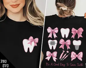It's A Beautiful Day To Save Teeth SweatShirt, Custom Dentist SweatShirt, Personalized Dental, Coquette Bow dental SweatShirt, Dental Assistant, Dental Gift
