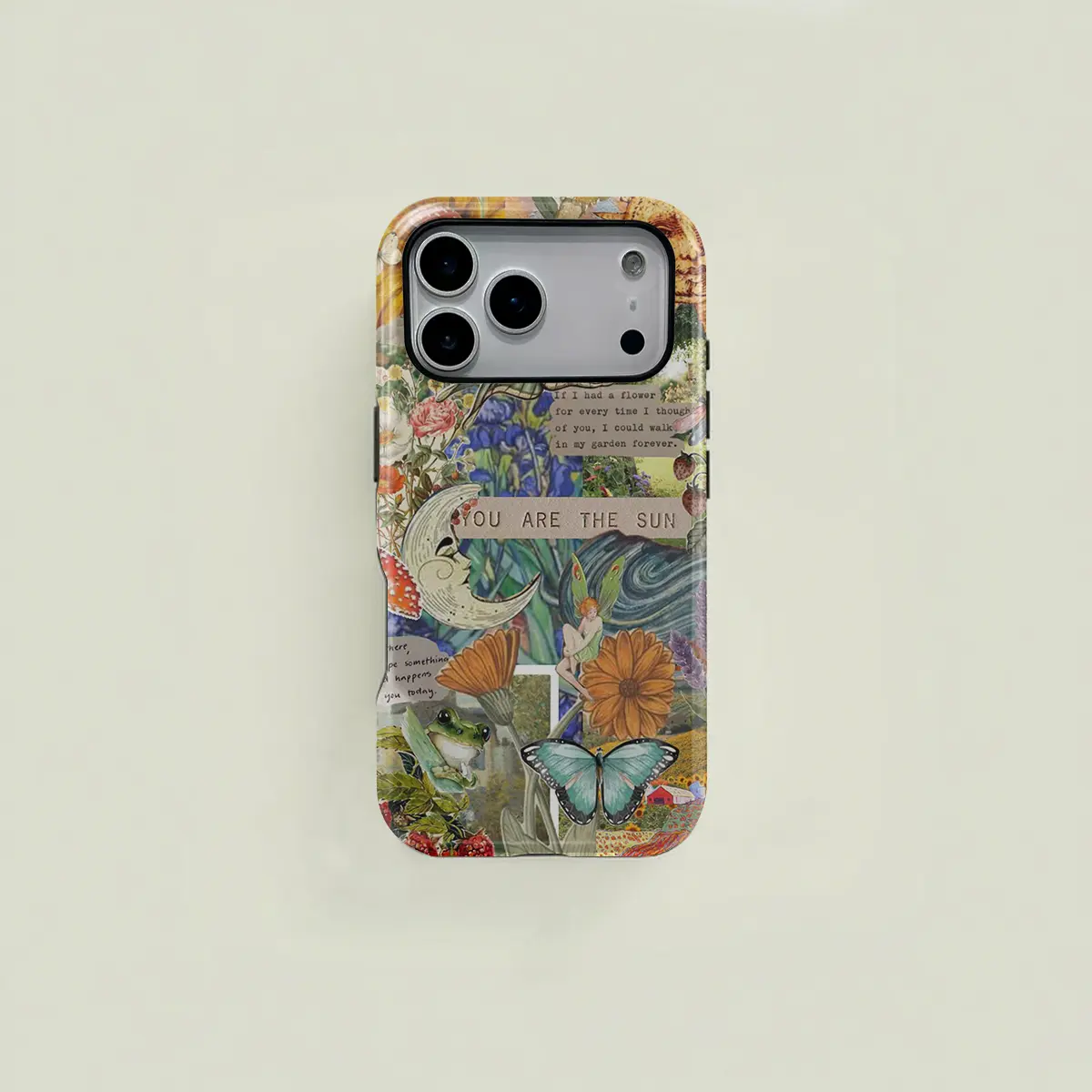 Colorful Bohemian retro floral and butterfly patchwork pattern protective case, sturdy and durable 2-in-1 case, compatible with iPhone 17/16/15/14/13/12/11 Pro Max/Plus/Pro, Samsung Galaxy S25/S24/S23 Ultra series, simple and stylish phone case.