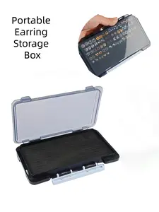1pc Portable Earring Storage Box, Small Jewelry Organizer with Sponge Holes, Earring Display Case, Ideal for Jewelry Storage, Earring Holder Organizer