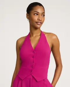 Express Signature Crepe Halter Blazer Vest