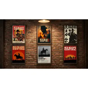 Red Dead Redemption 2 Canvas Poster, RDR2 Arthur Morgan Wall Art, Western Cowboy Game Decor, Aesthetic Gaming Room Poster, Vintage Video Game Print for Man Cave