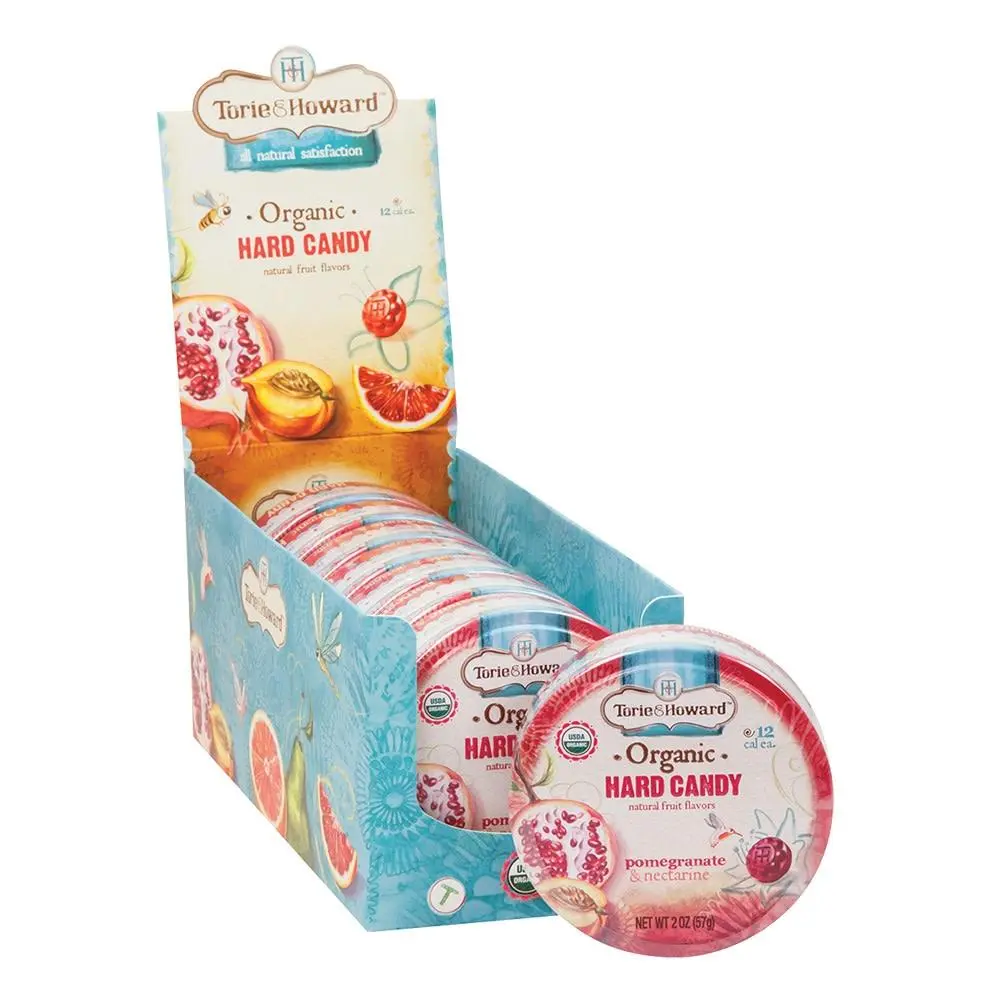 Torie & Howard Hard Candy Tin Pomegranate Nectarine 2oz 8ct